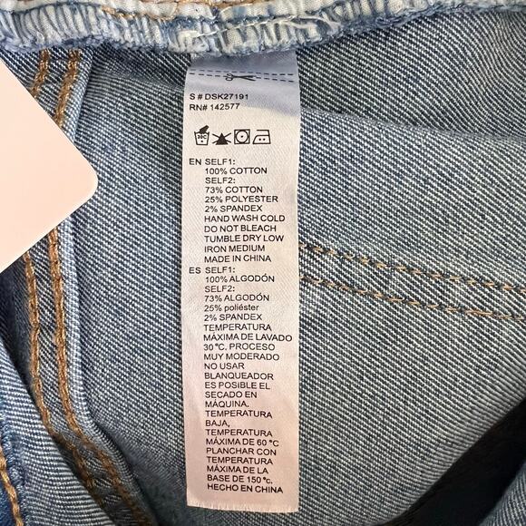 NEW Denim Distressed Jeans Mini Skirt Women's Medium Sequins Casual Grunge Sexy - Picture 8 of 8